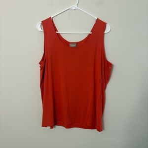 Chicos Size 3 Women’s Orange Sleeveless Top Classic Summer Bold